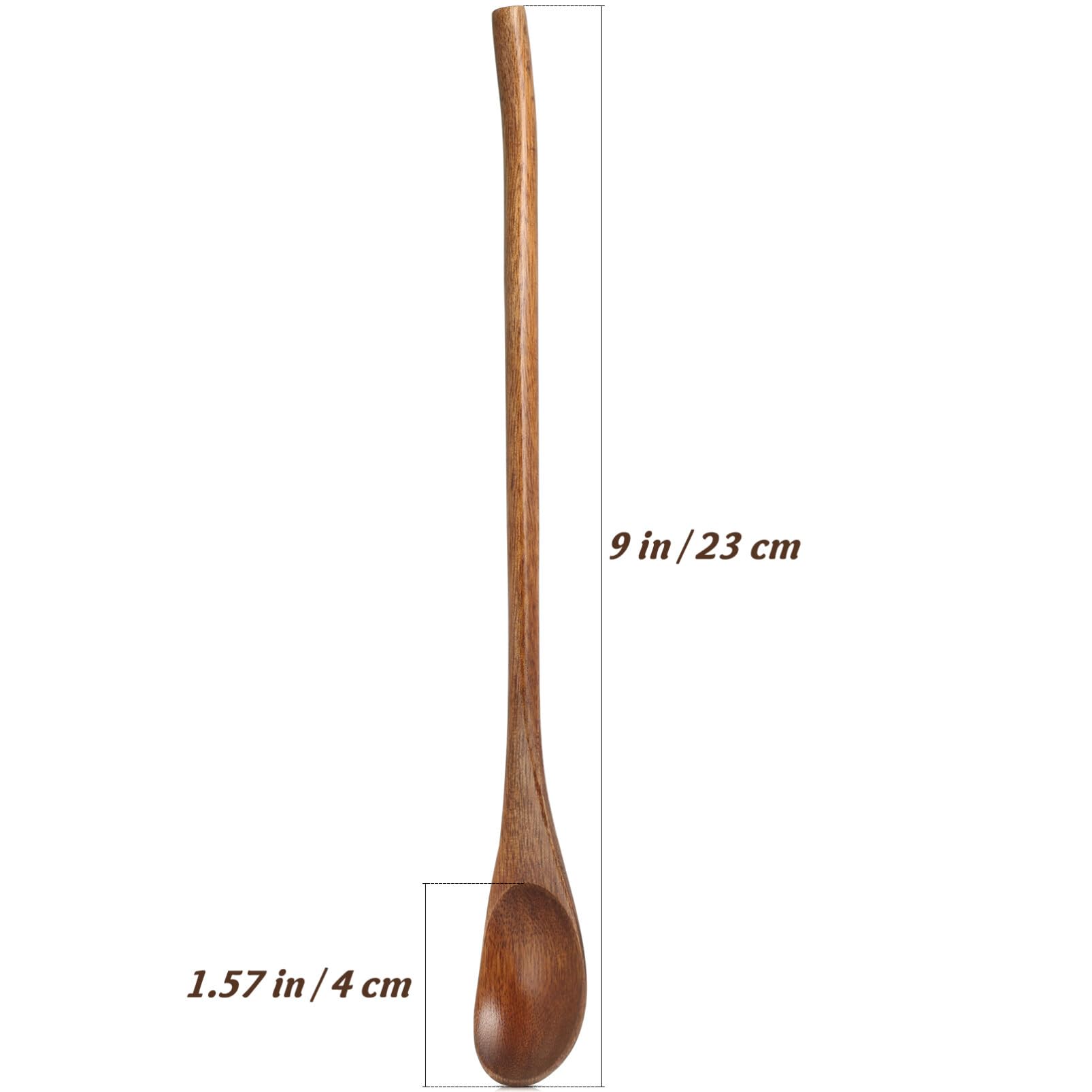 Operitacx 2Pcs Wooden Long Tea Spoons Wooden Coffee Spoons Honey Stirring Spoon Cocktail Stirrer Spoons Swizzle Mixing Spoons for Home Kitchen