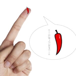 dealzEpic - Red Chili Pepper Stickers - Self Adhesive Peel-and-Stick Spicy Level Indicator Labels