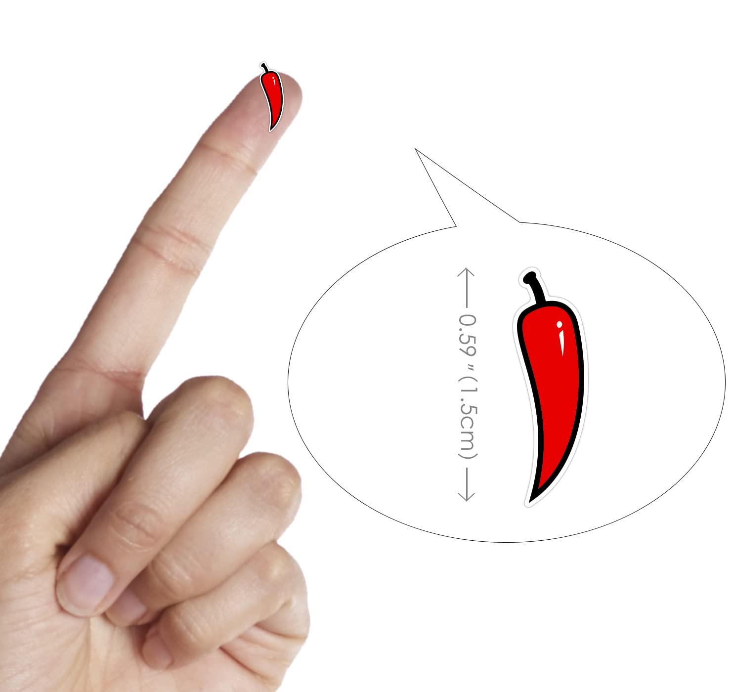 dealzEpic - Red Chili Pepper Stickers - Self Adhesive Peel-and-Stick Spicy Level Indicator Labels