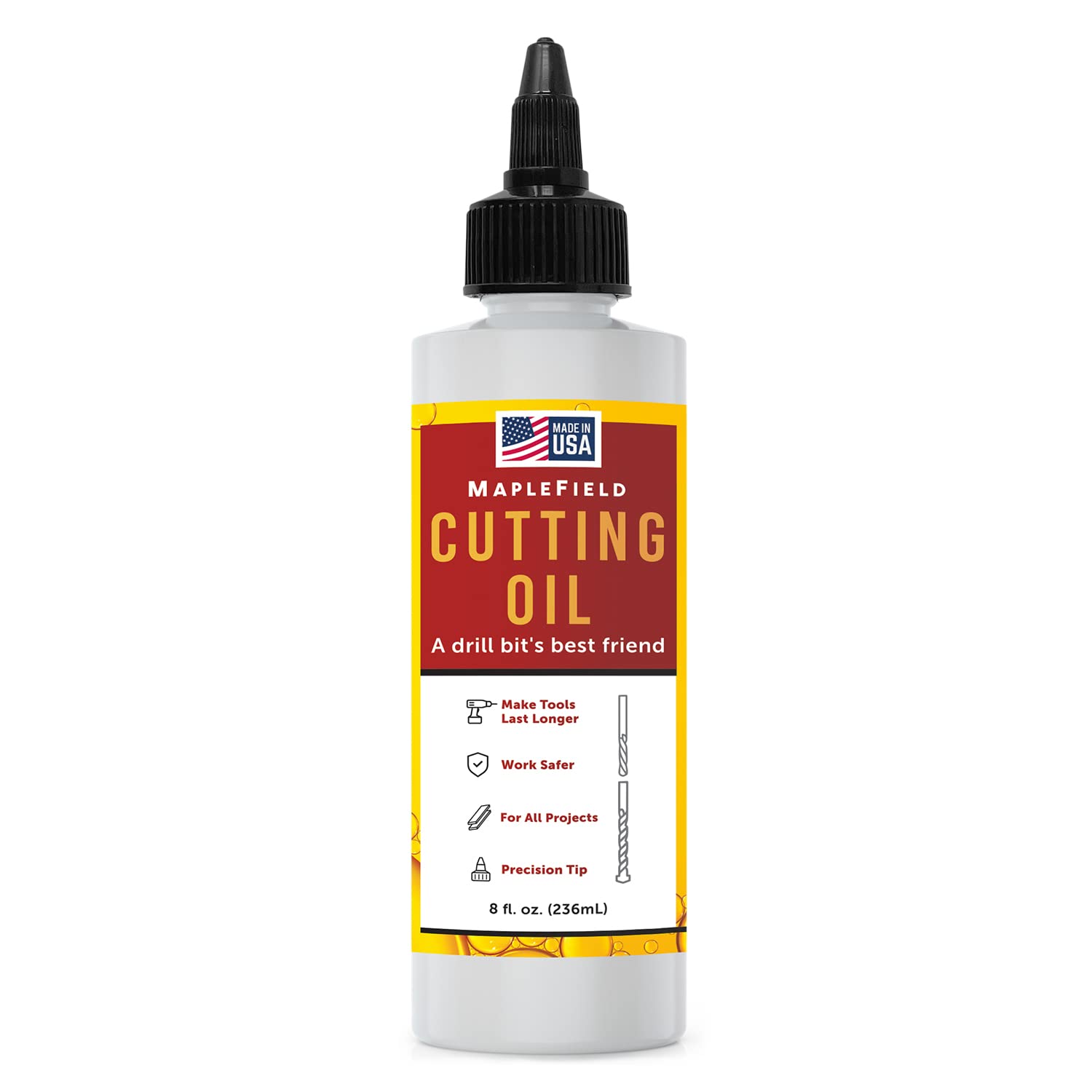 Cutting Oil for Drilling Metal & Precision Cutting - Cutting Fluid for Metal Drilling & Milling - Drill Bit Oil - Thread Cutting Oil & Tapping Fluid - Machine Cutting Fluid - Made in USA - 8oz