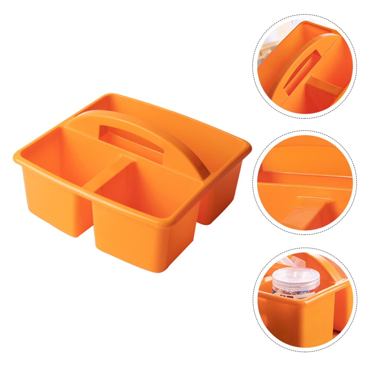 Multiuse Organizer with Handle: Stackable Plastic Bin Basket Divided Storage Tote Holder Plastic Craft Storage Organizer Basket for Art Craft Supplies Makeup Bathroom Shower Cleaning