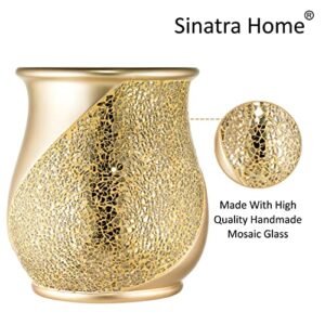 Zahari Home Sinatra Waste Basket Beautiful Designs Bathroom Bedroom Living Room Decor, Champagne