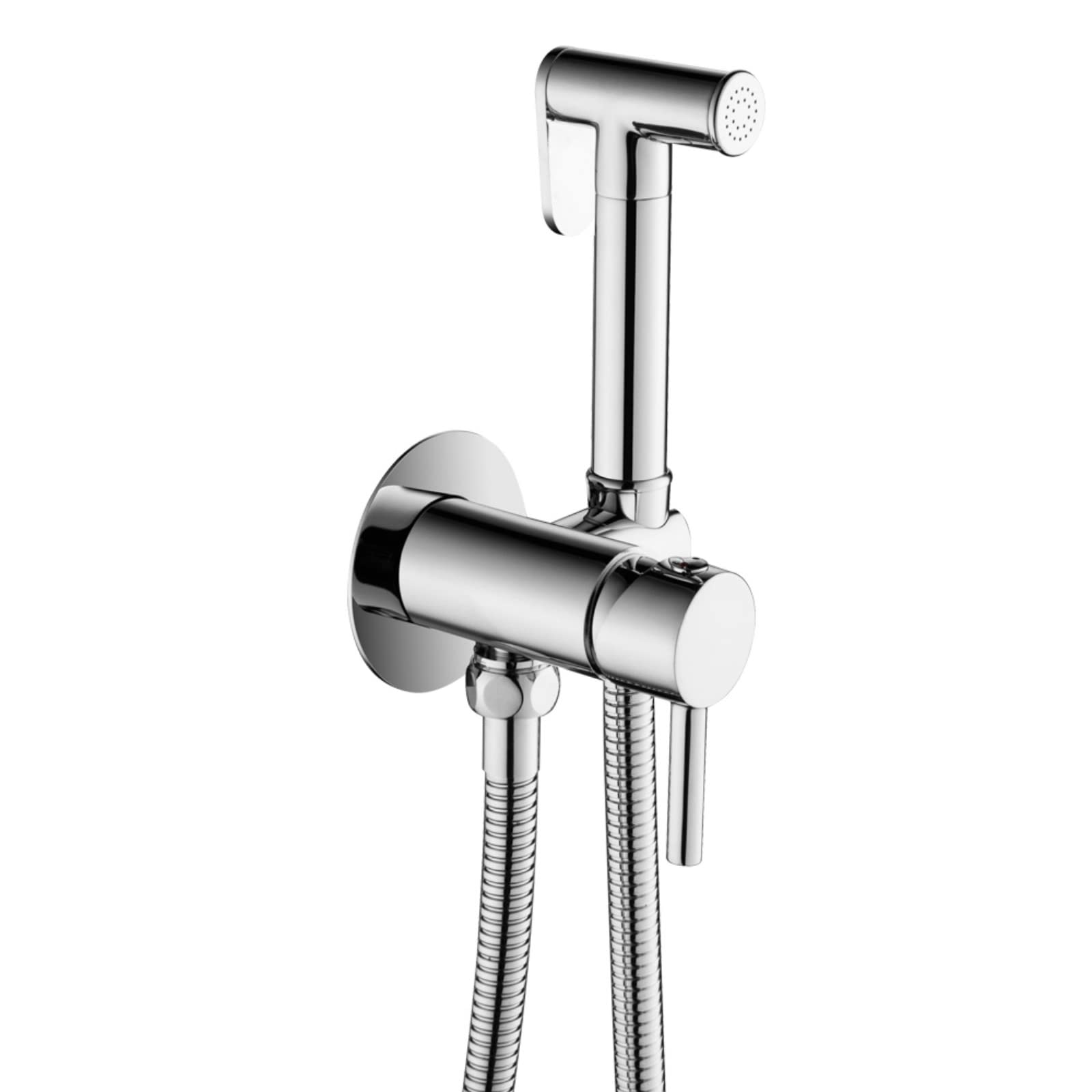 Boyuan Bidet Sprayer for Toilet High Pressure Handheld Bidet Sprayer Wall Mounted Cloth Diaper Sprayer Set Brass Bidet Toilet Sprayer with Hose,Angle Valve, Hot and Cold Water,Chrome