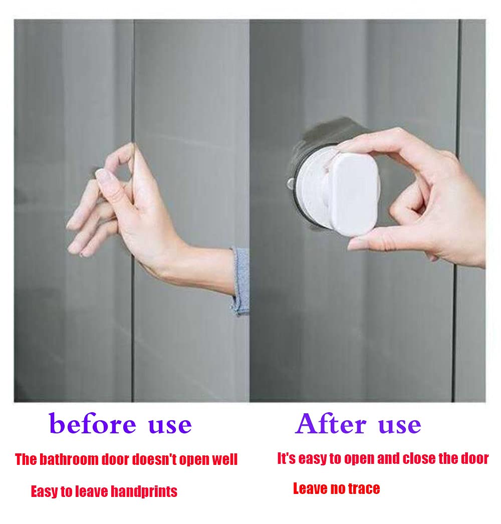 YIDELAI - Suction Cup Door Handle, Glass Door Handle, Refrigerator, Drawer, Bathroom, Suction Cup armrest, Bathtub Shower Handle, Kitchen Drawer Cabinet Handle Suction Cup (Small White)