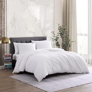 ED Ellen DeGeneres- Queen Duvet Cover Set, All Cotton Bedding Set, Modern Home Decor (Waffle White, Queen)