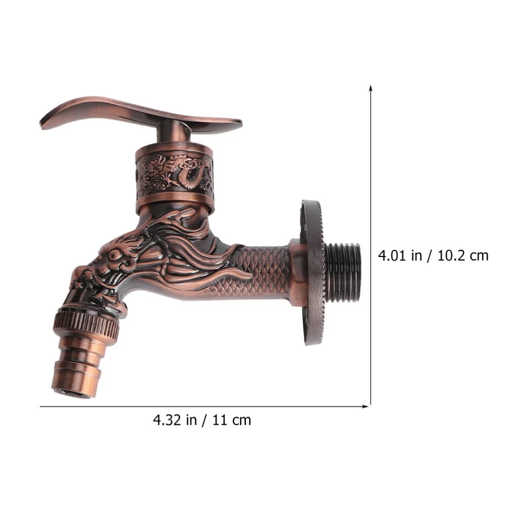 Yardwe Retro Faucet Vintage Wall Water Faucet Hose Bib Vintage Kitchen Faucet Basin Water Tap Spigot Sink Water Tap Bathtub Faucet Sink Accessory Dressing Table Zinc Alloy Old Fashioned