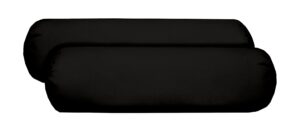 rsh decor: sunbrella neck roll jumbo bolster pillows set of 2 | 24” x 8" | water and fade-resistant performance fabric | outdoor support pillows for patio furniture | canvas black