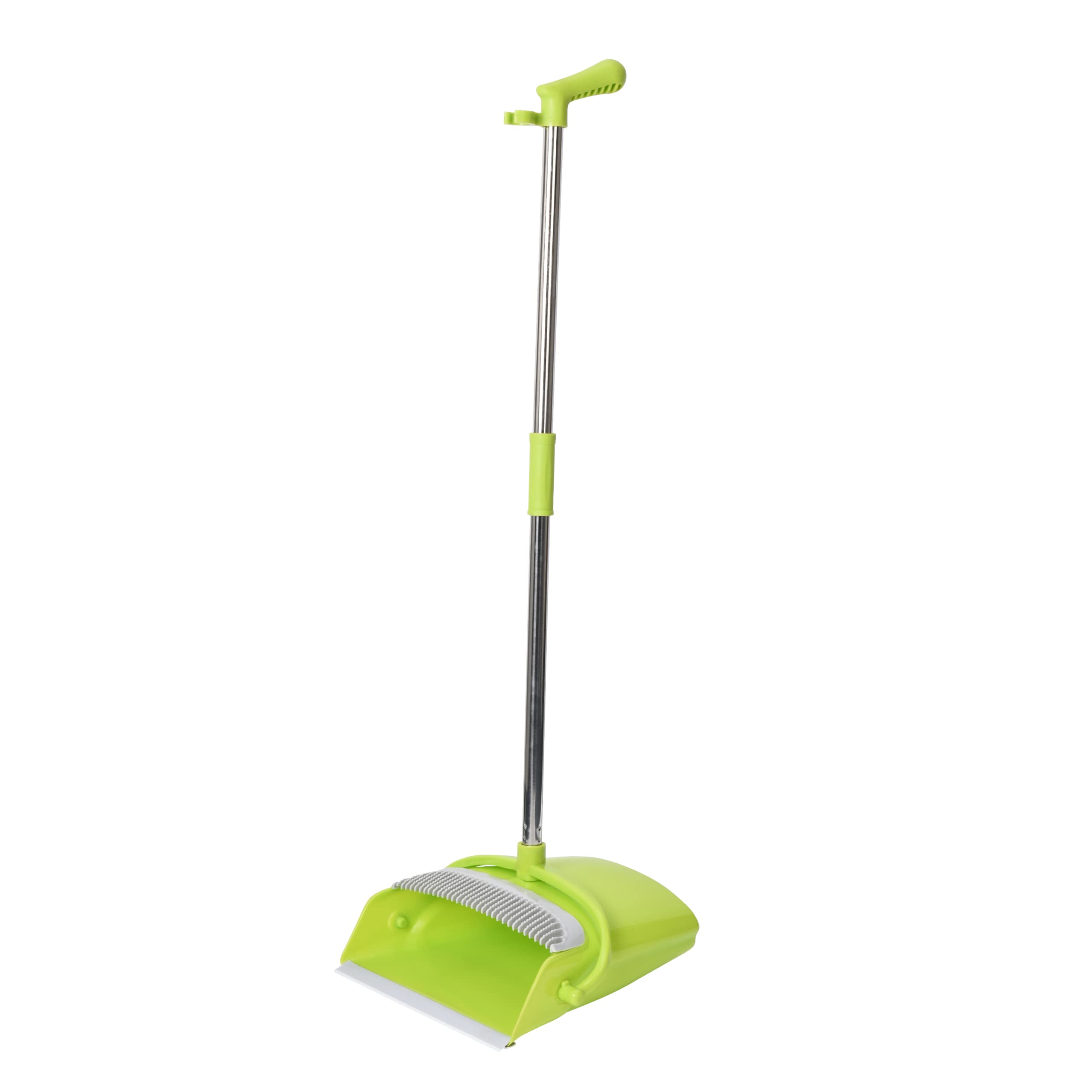 Easy Gleam Broom and Dustpan Set - Heavy-Duty Combo Set for Home Cleaning - Stand-Up Long Dustpan and Brush with Built-in Scraper, Teeth, Clip-On Storage - Cleaning Supplies for Kitchen, Lobby Room