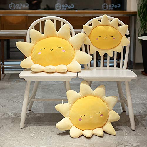 JOSON Sun Shaped Pillow Cute Sun seat Cushion Chair Cushion, Soft Plush Toy Pillow, Used for Home Decoration Children's and Girls' Birthday Gifts (17.8 inch Yellow)