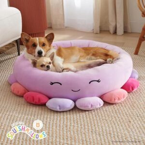 Squishmallows 24-Inch Beula Octopus Pet Bed - Medium Ultrasoft Official Squishmallows Plush Pet Bed