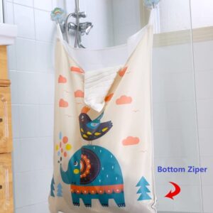 2 Pack Hanging Laundry Hamper - Durable Space Saving Kids Travel Laundry Bag with 2 Hook Types with Zipper and Wide Open Top Machine Washable