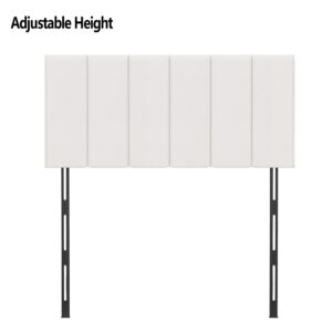 Yongchuang Upholstered King Headboard Foldable White Headboard for King/Cal King Size Bed Faux Leather Wall Heaboard Panels Adjustable Height