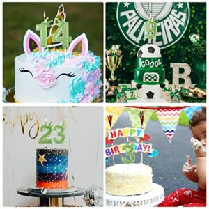 3inch Birthday Number Candle, 3D Candle Cake Topper with Crown Cake Numeral Candles Number Candles for Birthday Anniversary Parties (Green; 1)