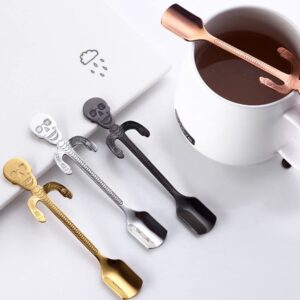 1 set Skull Shape Spoons Tea Espresso Stirring Spoons Creative Tableware Home Dessert Halloween Parties