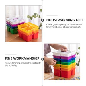 Multiuse Organizer with Handle: Stackable Plastic Bin Basket Divided Storage Tote Holder Plastic Craft Storage Organizer Basket for Art Craft Supplies Makeup Bathroom Shower Cleaning