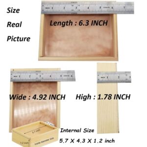 YCOSAN 6 Pcs Wood Boxes for Crafts, 6.3 x 4.9 x 1.8 Inch Small Wooden Storage Boxes, Unfinished Wood Box,Wooden Display Box with Sliding Transparency Lid