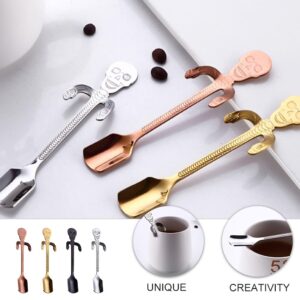 1 set Skull Shape Spoons Tea Espresso Stirring Spoons Creative Tableware Home Dessert Halloween Parties