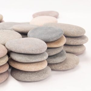 [about 98 pcs - 103 pcs](18.1 pounds) painting rocks,2.23"-3.68" river rocks,flat stones