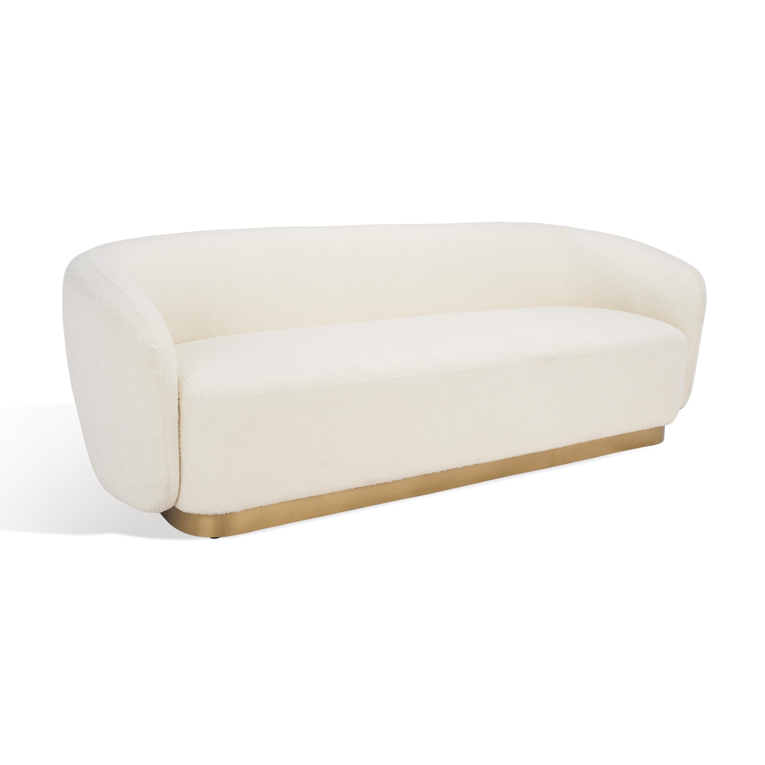 SAFAVIEH Couture Collection Bernard Ivory/Gold Boucle Sofa (Fully Assembled)