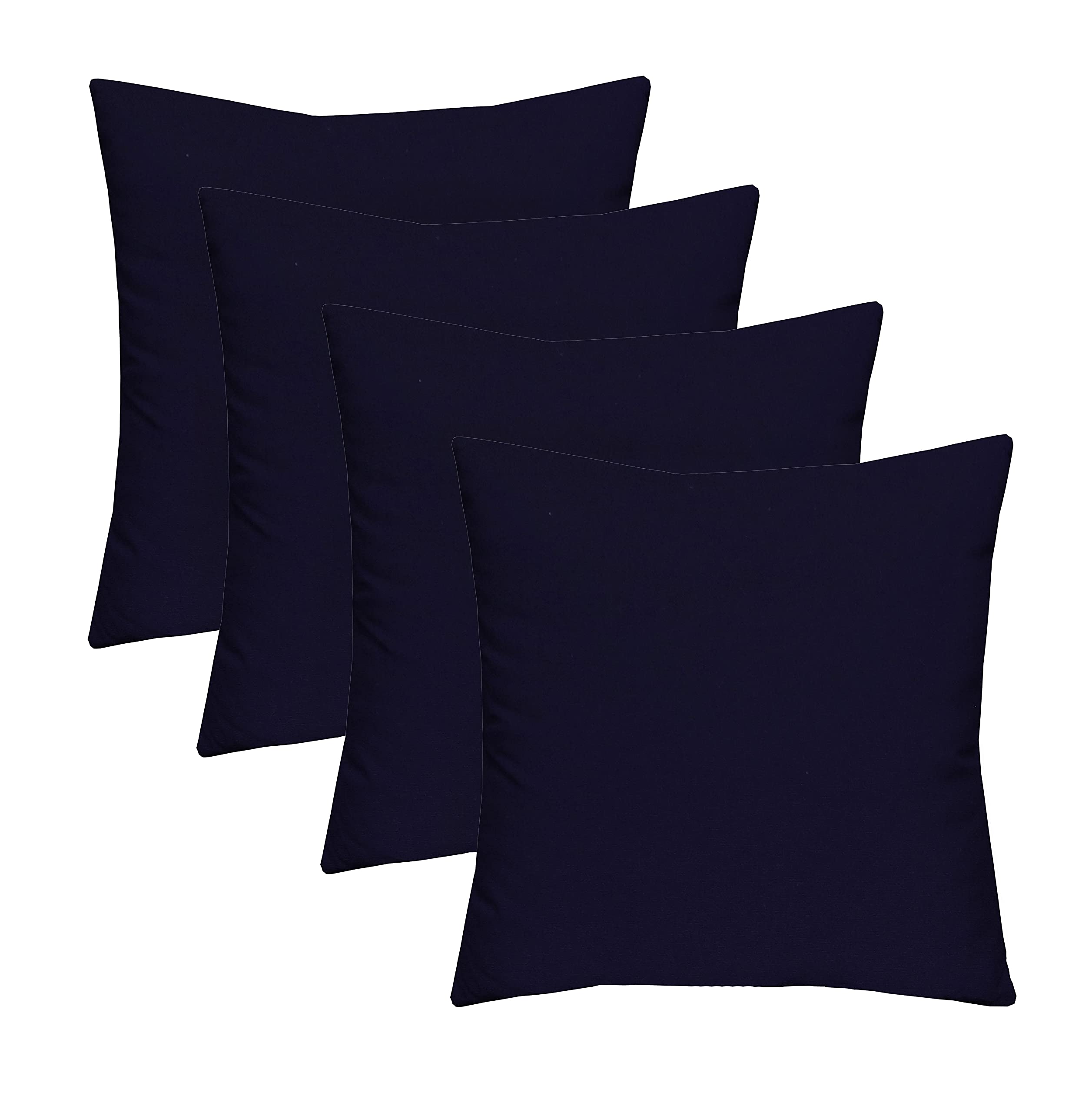 RSH DECOR: Sunbrella Square Throw Pillows Set of 4 | 20" x 20" | Water and Fade-Resistant Performance Fabric | Outdoor Pillow Covers with Down-Alternative Inserts | Canvas Navy Blue