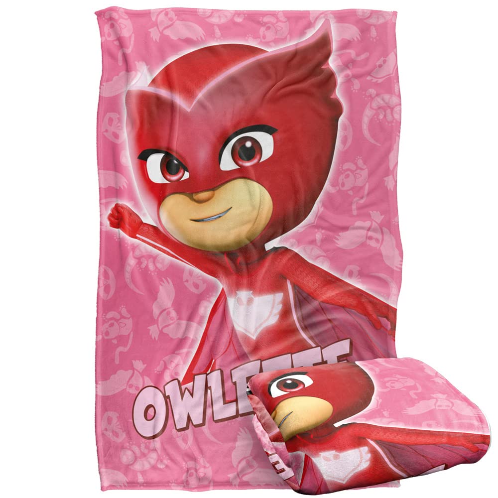 LOGOVISION PJ Masks Blanket Owlette Character Kids Silky Touch Blanket, 36" x 58"