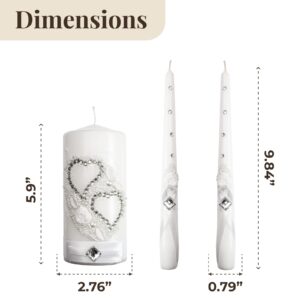 Wedding Candles for Ceremony - 6" Pillar 10" Taper Love Ceremony Candles Wedding - Faith Hope Love Candle Mesas Decorativas para Fiesta Set de velas decorativas