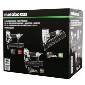 Metabo HPT KITNT506538M 18 - 15 Gauge Pneumatic 3-Tool Finish/Trim Nailers Combo Kit