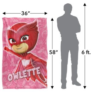 LOGOVISION PJ Masks Blanket Owlette Character Kids Silky Touch Blanket, 36" x 58"