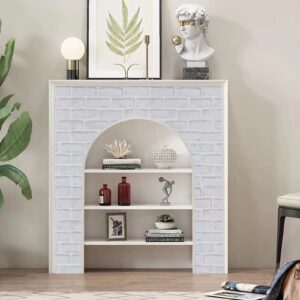 ComShion White Brick Peel and Stick Wallpaper Waterproof Self-Adhesive Faux White Brick Contact Paper for Fireplace Accent Walls Wallpaper Backsplash School 17.7”x118”