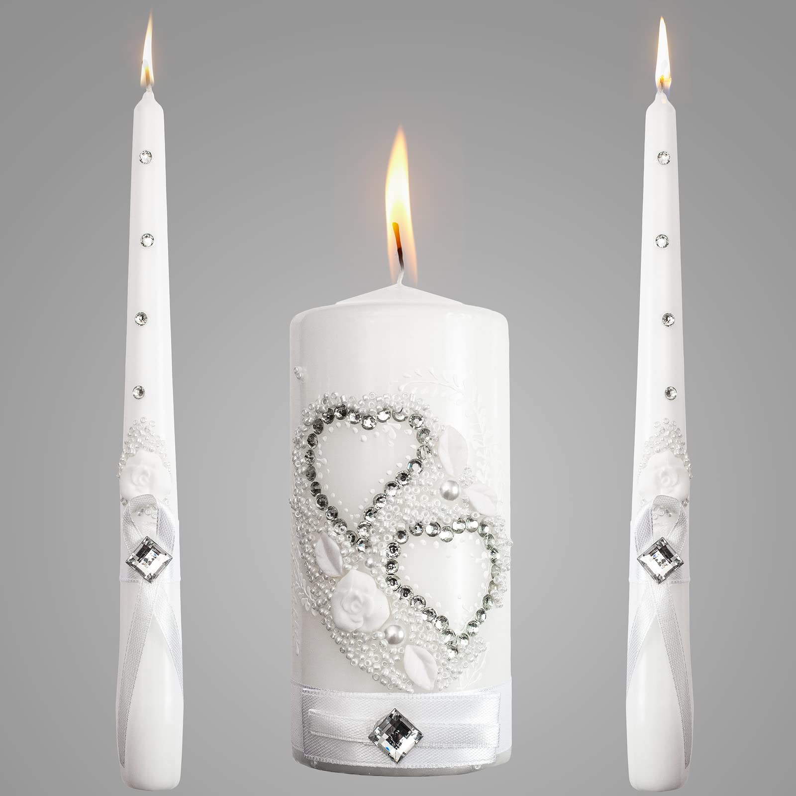 Wedding Candles for Ceremony - 6" Pillar 10" Taper Love Ceremony Candles Wedding - Faith Hope Love Candle Mesas Decorativas para Fiesta Set de velas decorativas