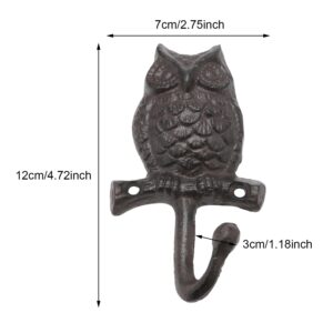 Cast Iron Owl Wall Hooks Rustic Outdoor Towel Hooks Home Hang Clothes Hats Animal Key Holder for Wall Indoor Farmhouse Decorative Hooks 2 Pcs (Owl)