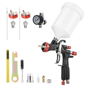 aeropro tools r500 lvlp air spray gun with 1.3/1.5/1.7mm nozzles & air regulator, a610 paint guns automotive, car paint gun sprayer, paint gun for house painting, car, furniture, varnish and top coat