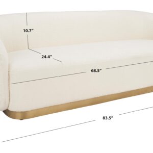 SAFAVIEH Couture Collection Bernard Ivory/Gold Boucle Sofa (Fully Assembled)