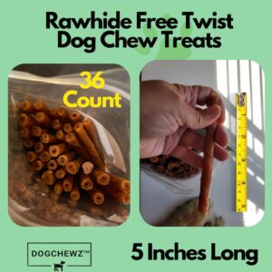 DOGCHEWZ™ Rawhide Free Twist Dog Chew Treats 5" (36 Count/Bag) - Chicken Flavor - Gluten Free