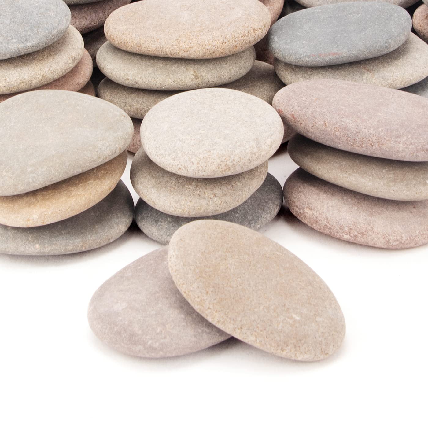 [About 98 PCS - 103 PCS](18.1 Pounds) Painting Rocks,2.23"-3.68" River Rocks,Flat Stones