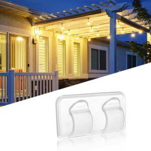 outdoor light clips, 25 pack big outdoor adhesive hooks heavy duty, weatherproof and anti-shake, damage free wall, clips for string lights, home decorations and cables