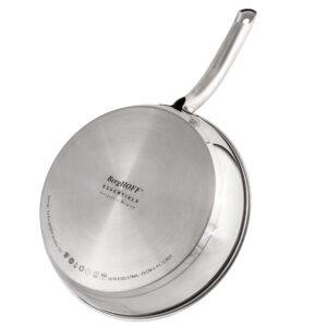 BergHOFF Belly Shape 18/10 Stainless Steel 4Pc Cookware Set, Metal Lids, Fast, Evenly Heat, Induction Cooktop Ready