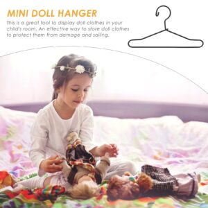 EXCEART 20 Pcs Doll Hanger Dolls Accessory Hanger Furniture Dollhouse Supplies Mini Clothes Stand Doll Dress Hangers Small Dolls Hanger Doll Clothes Support Metal Storage Bag Baby Wooden