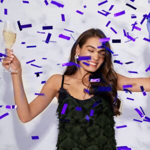 Confetti Cannons Confetti Poppers,15 Inch Purple Party Poppers Confetti Shooters, WORKKEEP Violet Confetti Pop for Birthday Wedding Celebration Graduate Decorations Air Powered Confetti Gun