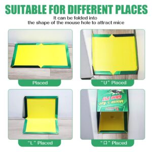 48 Pack Mouse Glue Traps Large Size Mouse Traps Sticky Pad with Enhanced Stickiness Mouse Rat Sticky Traps Board for Rodent Cockroach and Other Insects House Indoor Outdoor