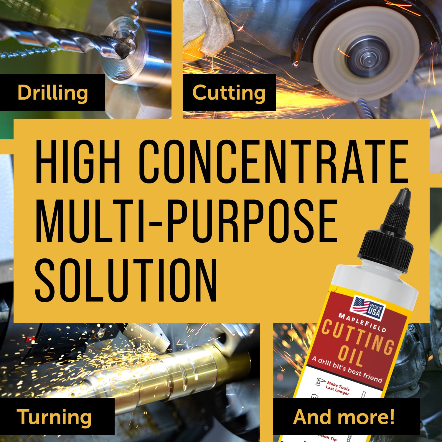 Cutting Oil for Drilling Metal & Precision Cutting - Cutting Fluid for Metal Drilling & Milling - Drill Bit Oil - Thread Cutting Oil & Tapping Fluid - Machine Cutting Fluid - Made in USA - 8oz