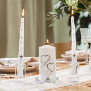 Wedding Candles for Ceremony - 6" Pillar 10" Taper Love Ceremony Candles Wedding - Faith Hope Love Candle Mesas Decorativas para Fiesta Set de velas decorativas