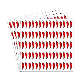 dealzepic - red chili pepper stickers - self adhesive peel-and-stick spicy level indicator labels