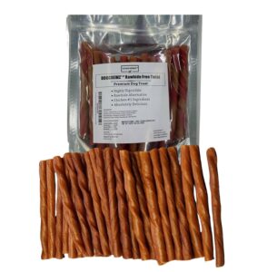 dogchewz™ rawhide free twist dog chew treats 5" (36 count/bag) - chicken flavor - gluten free