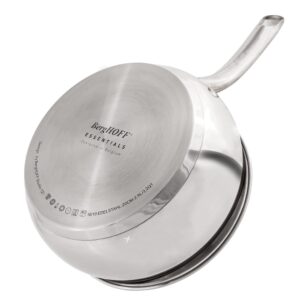 BergHOFF Belly Shape 18/10 Stainless Steel 4Pc Cookware Set, Metal Lids, Fast, Evenly Heat, Induction Cooktop Ready