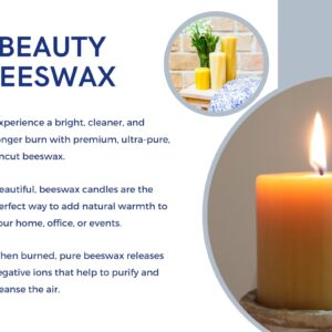 The Beeswax Co Pillar Beeswax Candle - Natural Honey Scented - Long-Lasting & Eco-Friendly - Cotton Wick - Slow Burning - Hand Poured Pure Organic Bees Wax - Spiral Octagon