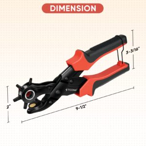 TICONN Leather Hole Punch Tool Set, Heavy Duty Multi-Size Hole Puncher Tool for Belts, Watch Bands, Plastic, Fabric