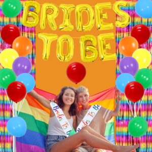 Lesbian Bachelorette Party Decorations, Brides To Be Balloons, LGBTQ Bachelorette Party Decorations, Lesbian Wedding Engagement Decorations Mrs & Mrs Bridal Shower