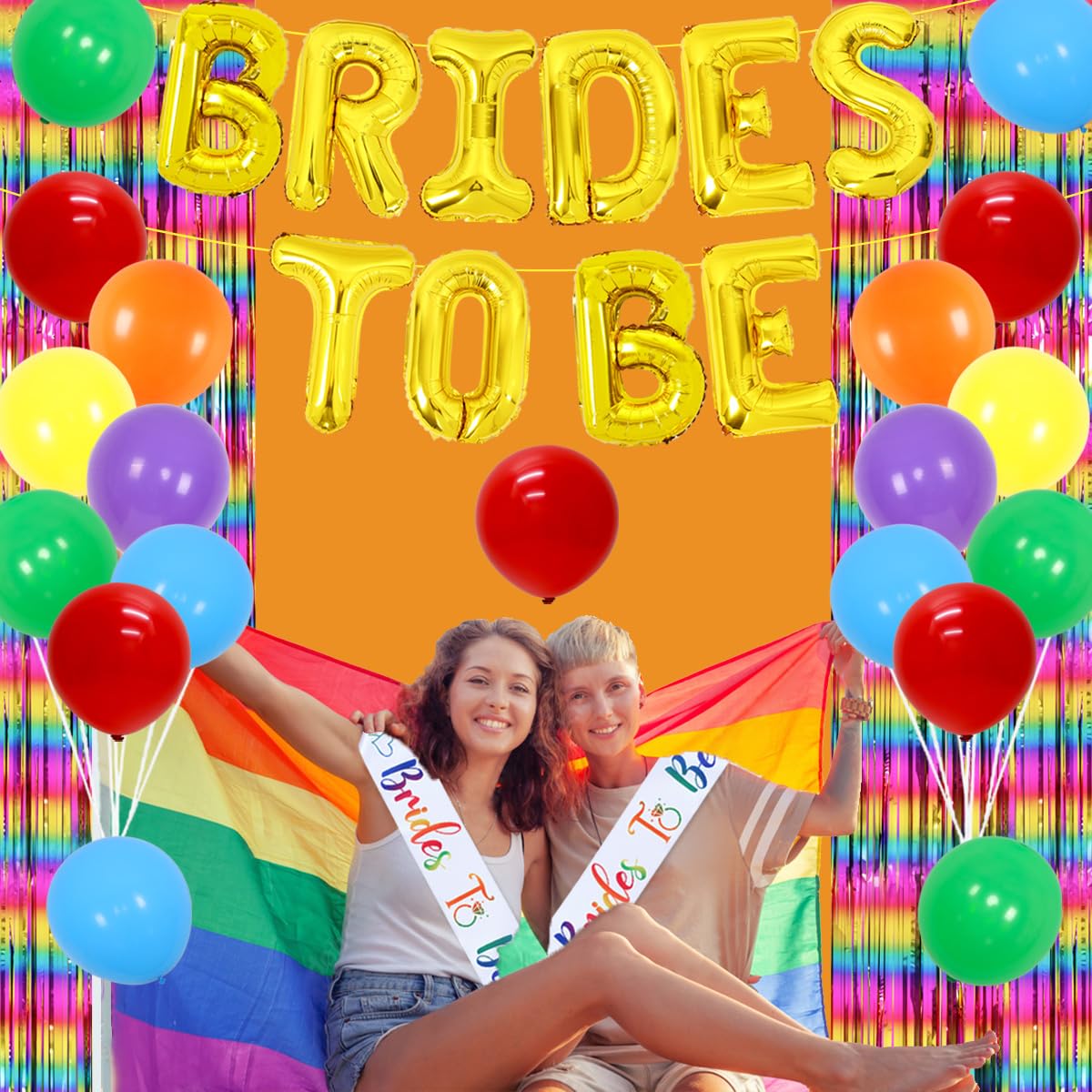 Lesbian Bachelorette Party Decorations, Brides To Be Balloons, LGBTQ Bachelorette Party Decorations, Lesbian Wedding Engagement Decorations Mrs & Mrs Bridal Shower