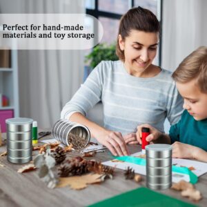 Jadive 8 Pcs Empty Coffee Cans with Lids Metal Tin Can for Kitchen Storage Loose Leaf Tea Tin Containers Round Coffee Tin Metal Canister Tea Coffee Sugar Storage Packaging or Arts Crafts